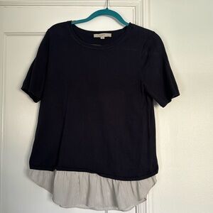Loft Navy Short sleeve Blouse